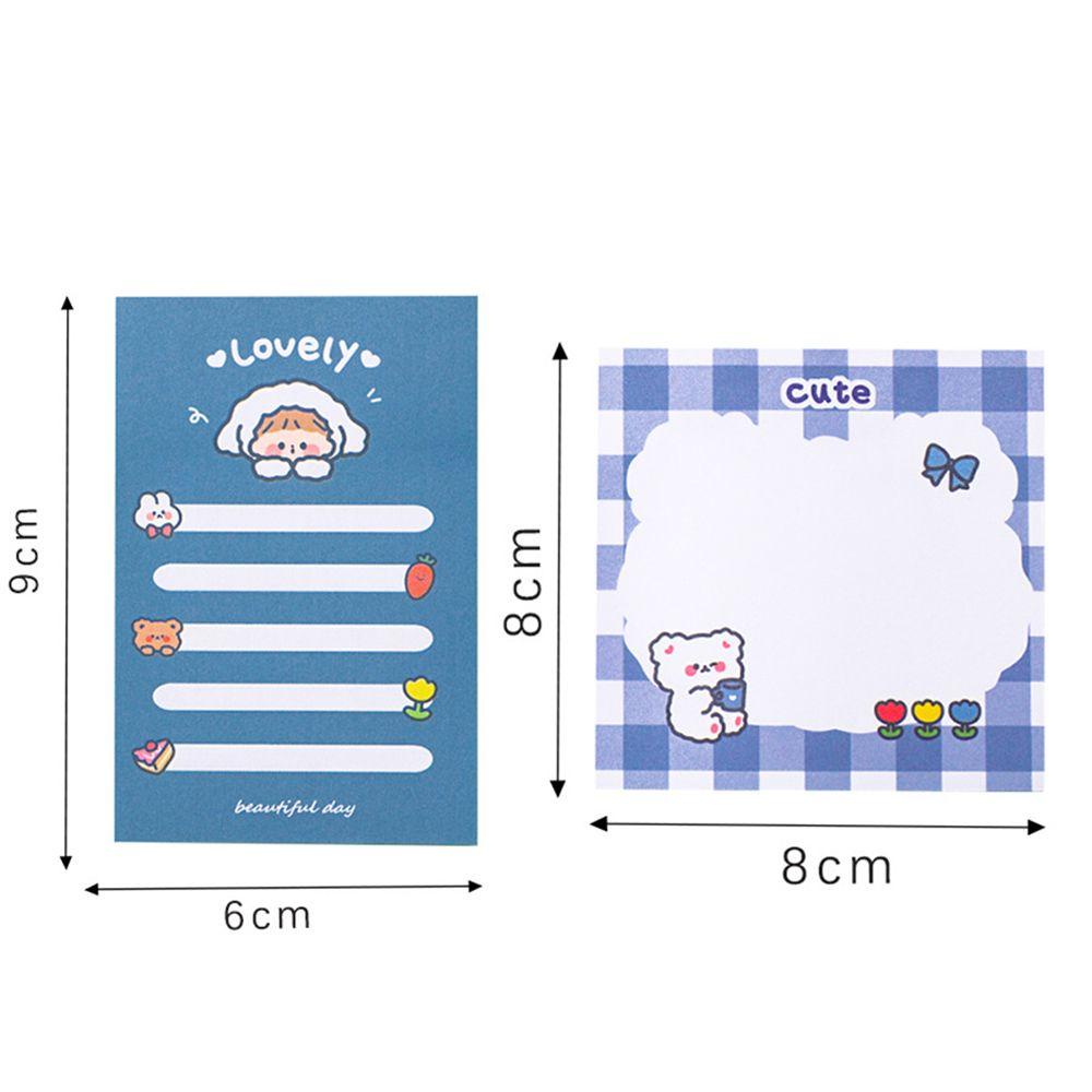 Lanfy Lucky Girl Memo Pads Kawaii Kartun Gadis Beruntung Perlengkapan Kantor Sekolah Alat Tulis Perekat Diri Kertas Notepad