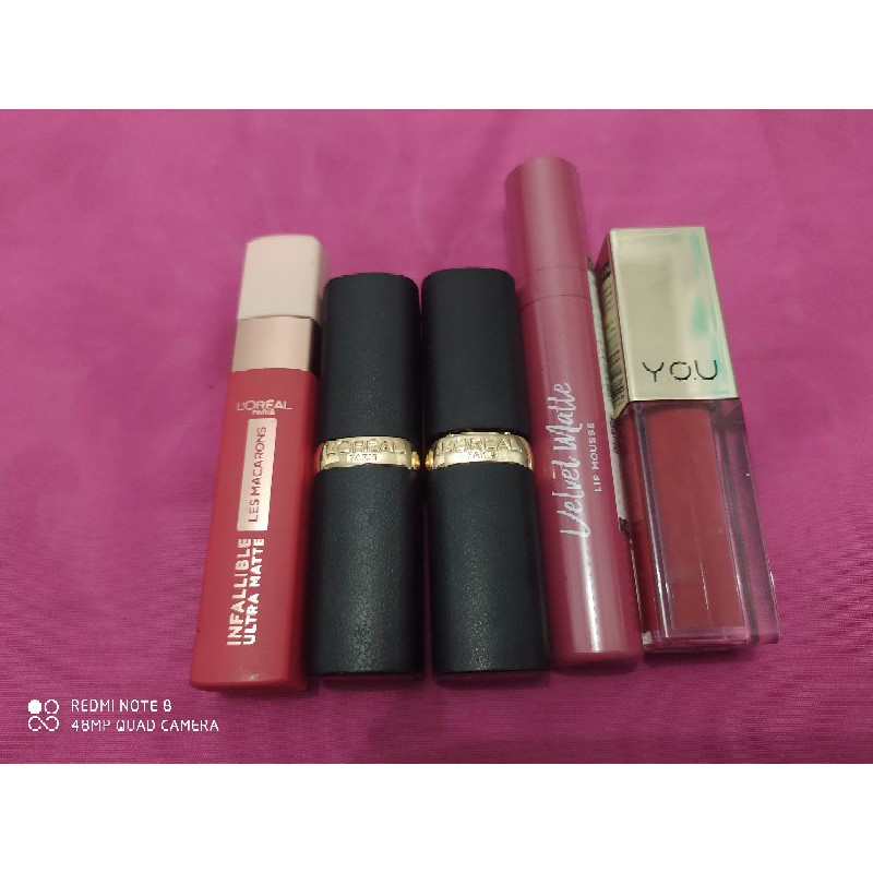 Preloved eyeshadow wardah lipcream maybelline wardah make over