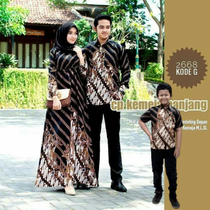 Baju Batik Couple Keluarga Modern Sania Ruffle Ori Ndoro Jowi Dnt GARANSI TERMURAH