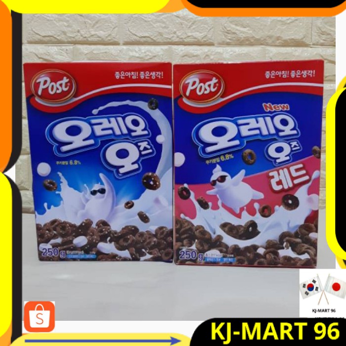 

MAKANAN KOREA/KOREAN FOOD POST OREO O'S ORIGINAL & MARSHMALLOW RED-SEREAL SARAPAN IMPORT ORI KOREA