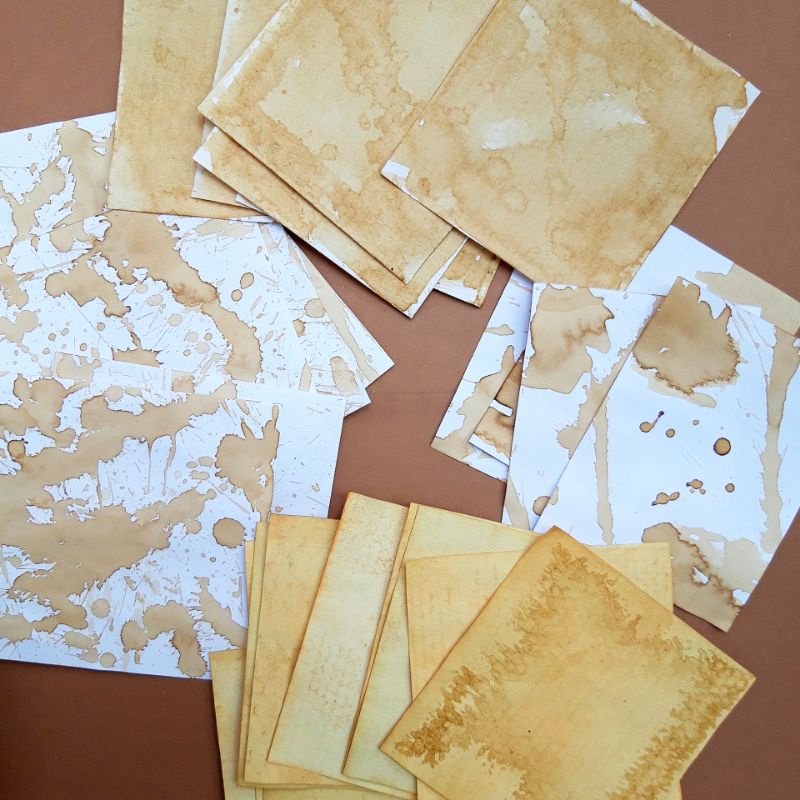 

COFFEE PAPER VINTAGE HANDMADE/OLD PAPER UNTUK JOURNALING
