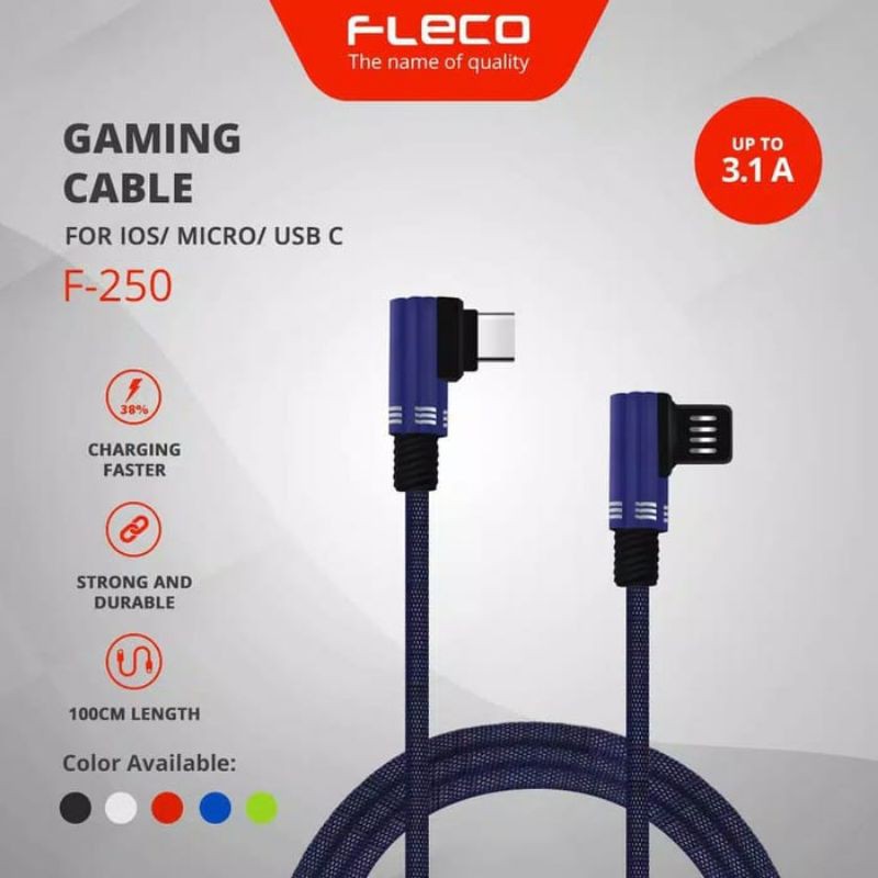 Kabel Data Gaming Fleco FL-250 Fast Charging Micro/USB C