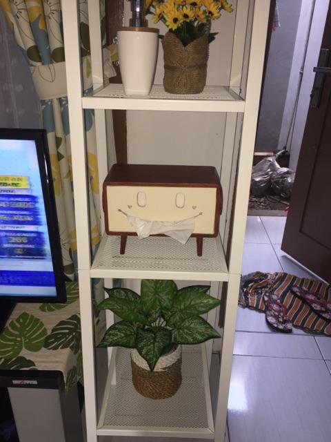 Kotak Tissu Kayu Smile Warna Kayu