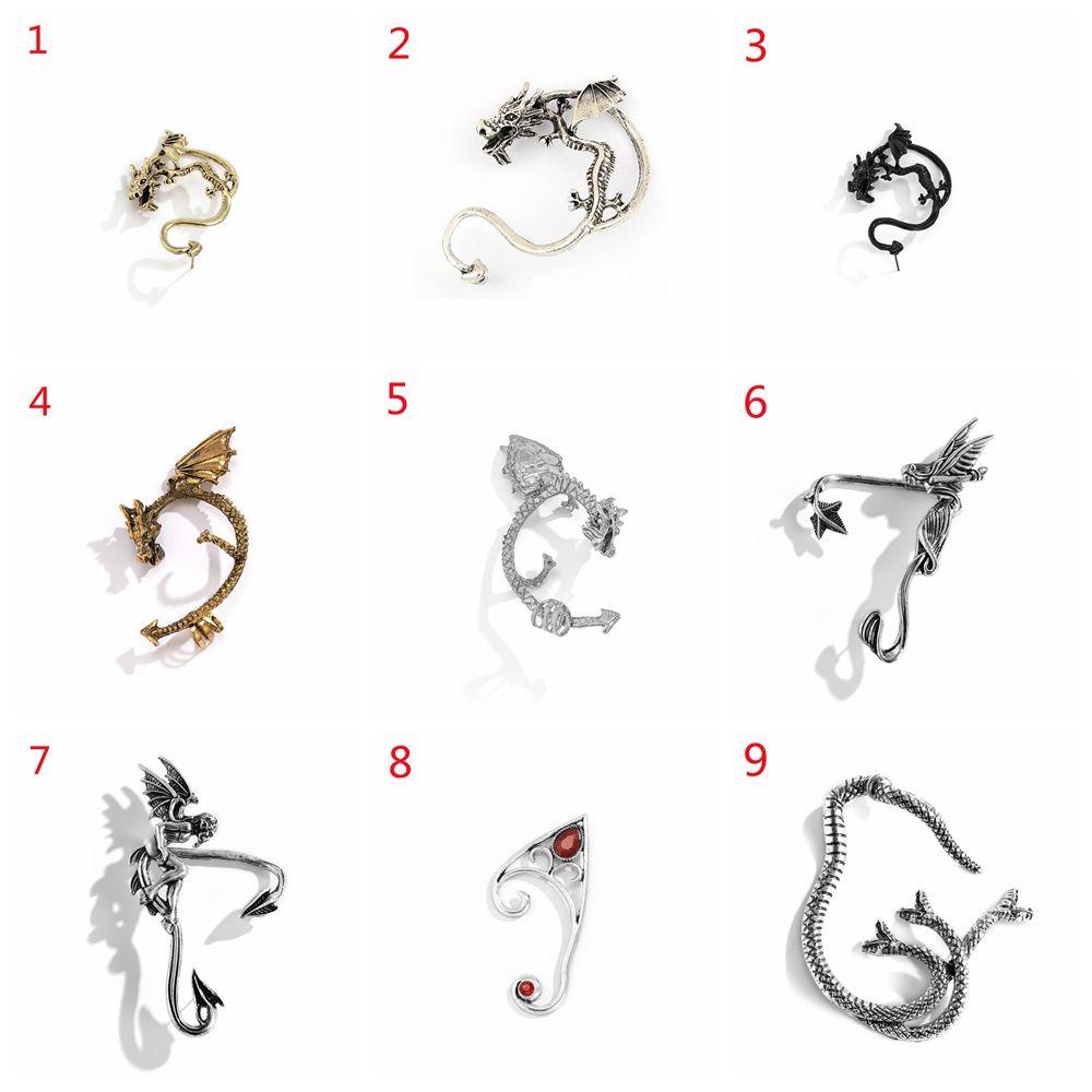 Top Punk Peri Perhiasan Halloween Wanita Naga Ular Gothic Hip Hop Elf Telinga Klip