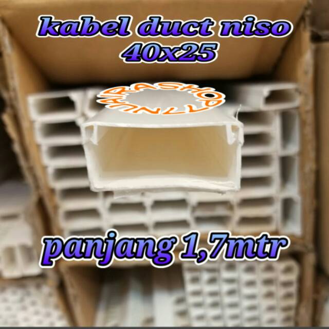 Kabel Duct Niso 40x25 - ducting 40x25 panjng 1,7mtr - trunking duct 40x25