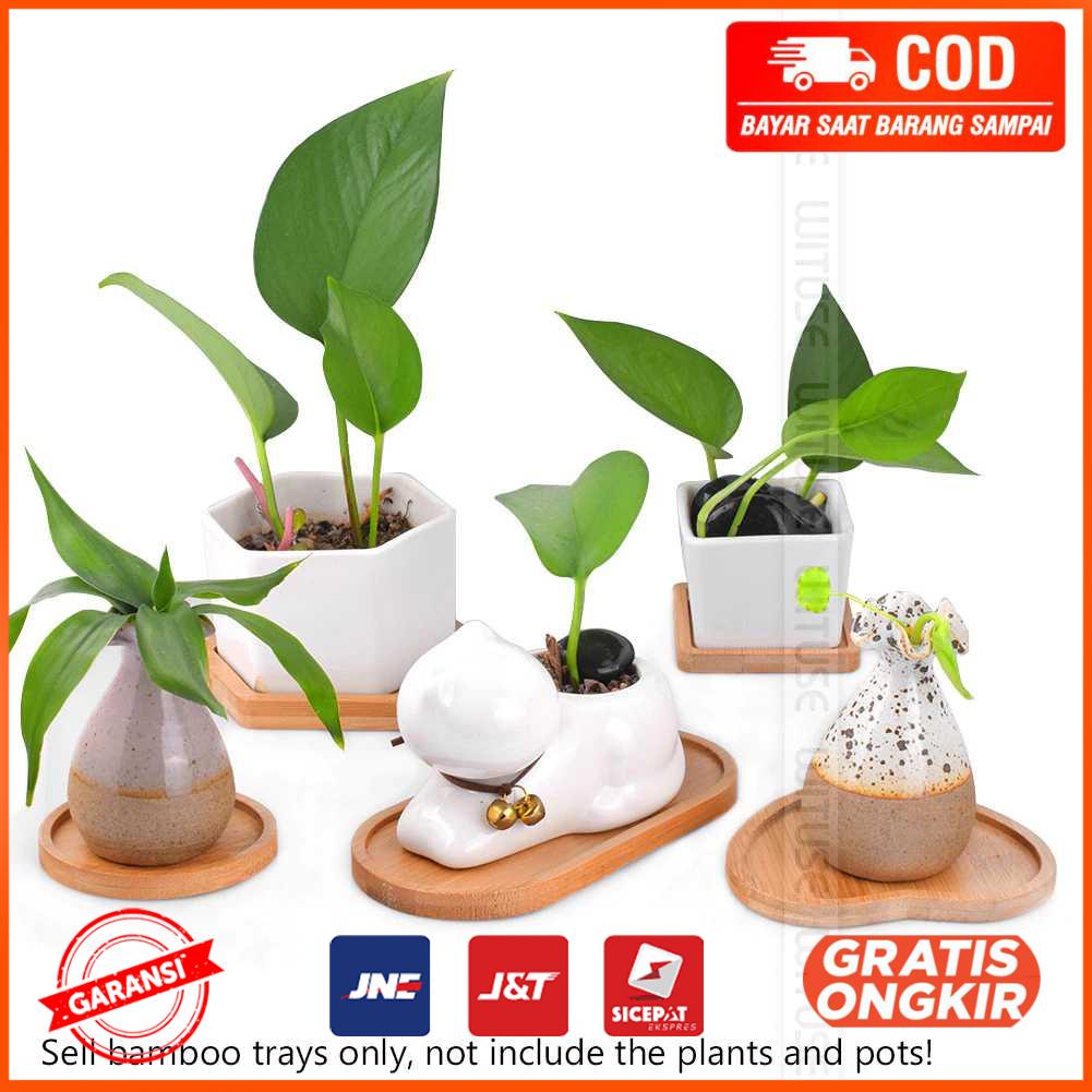 Alas Tatakan Pot Tanaman Bamboo Persegi EQF301