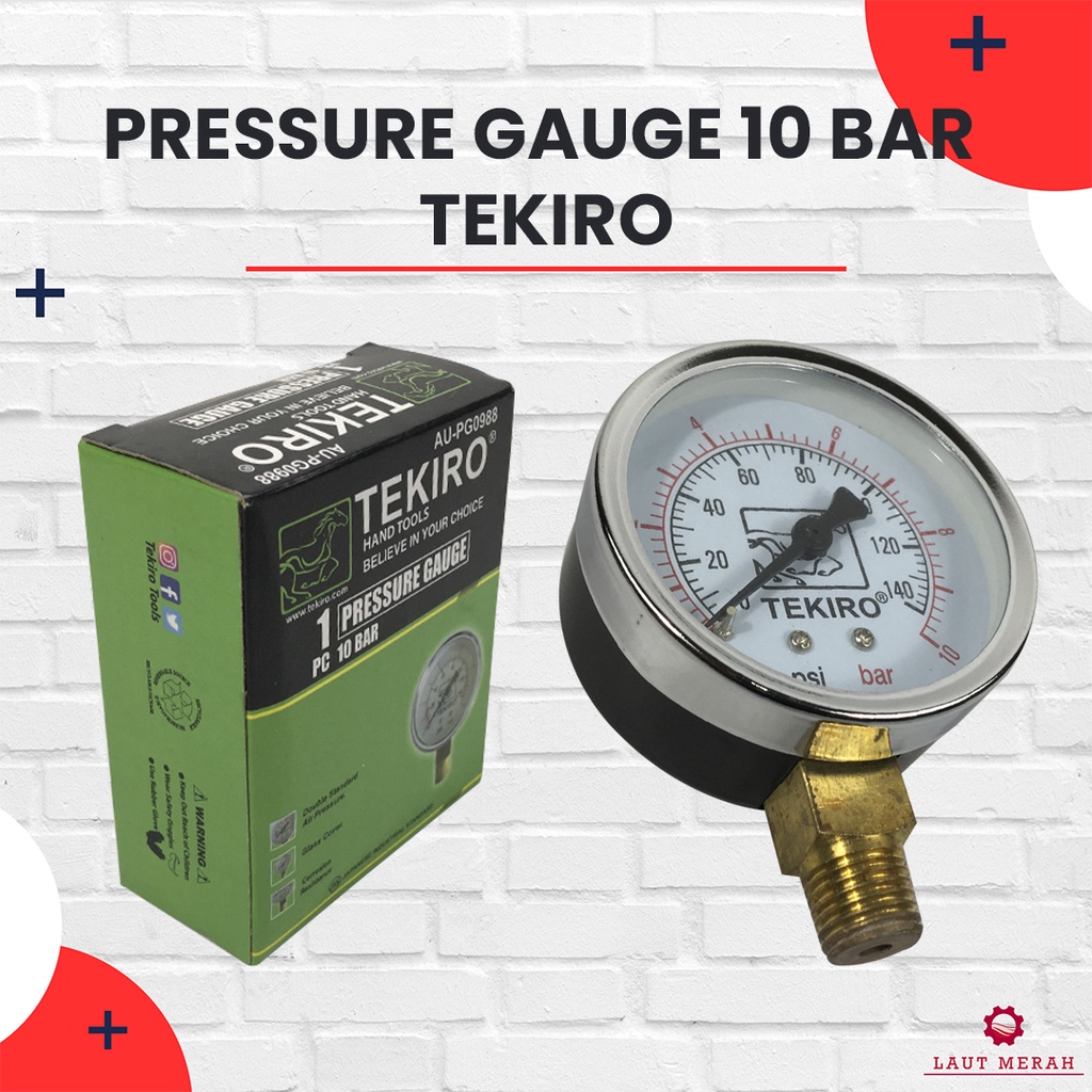 Manometer 10 bar TEKIRO Pressure Gauge 10 bar TEKIRO Manometer 10kg TEKIRO Mano Meter 10 bar TEKIRO 