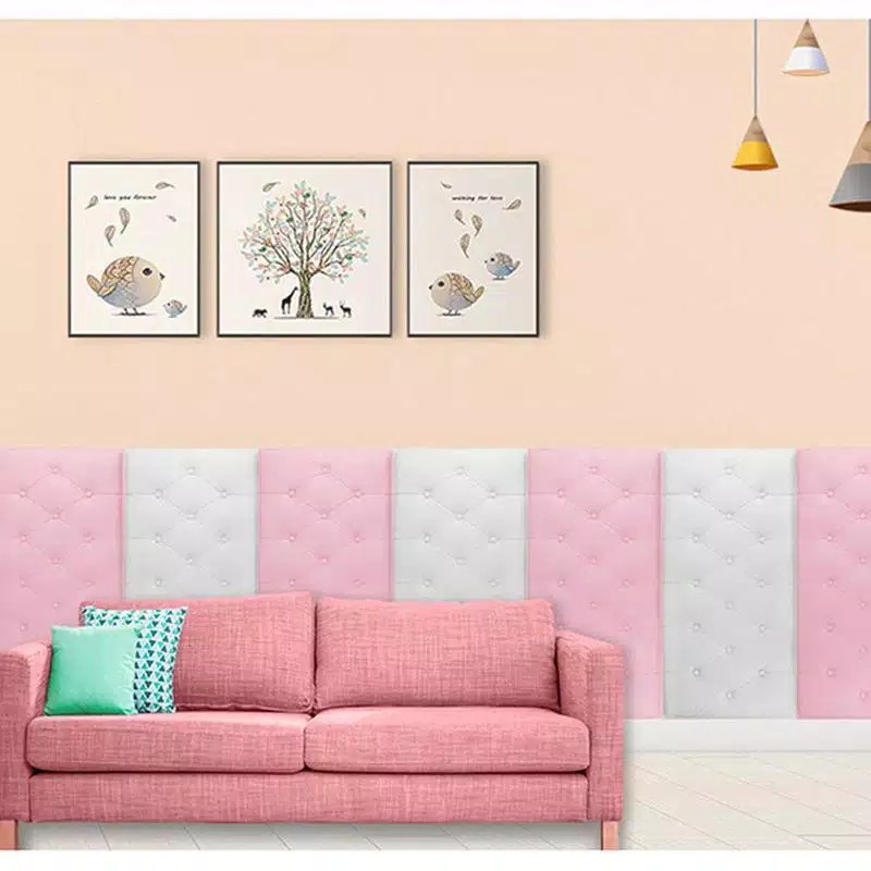 RB CM-H14 Wallpaper Dinding Kamar Headboard Bed Stiker Dekorasi Rumah Sticker Wall 3D Foam Murah-5