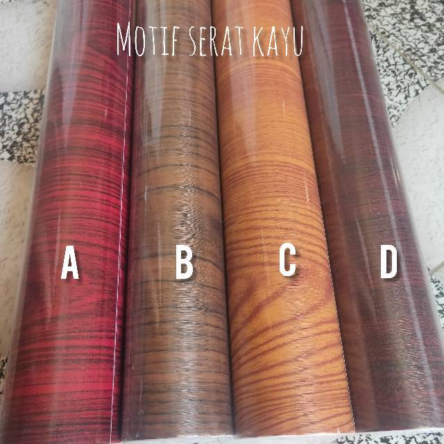 Wallpaper Sticker Corak Walpaper Motif Kayu warna Coklat 