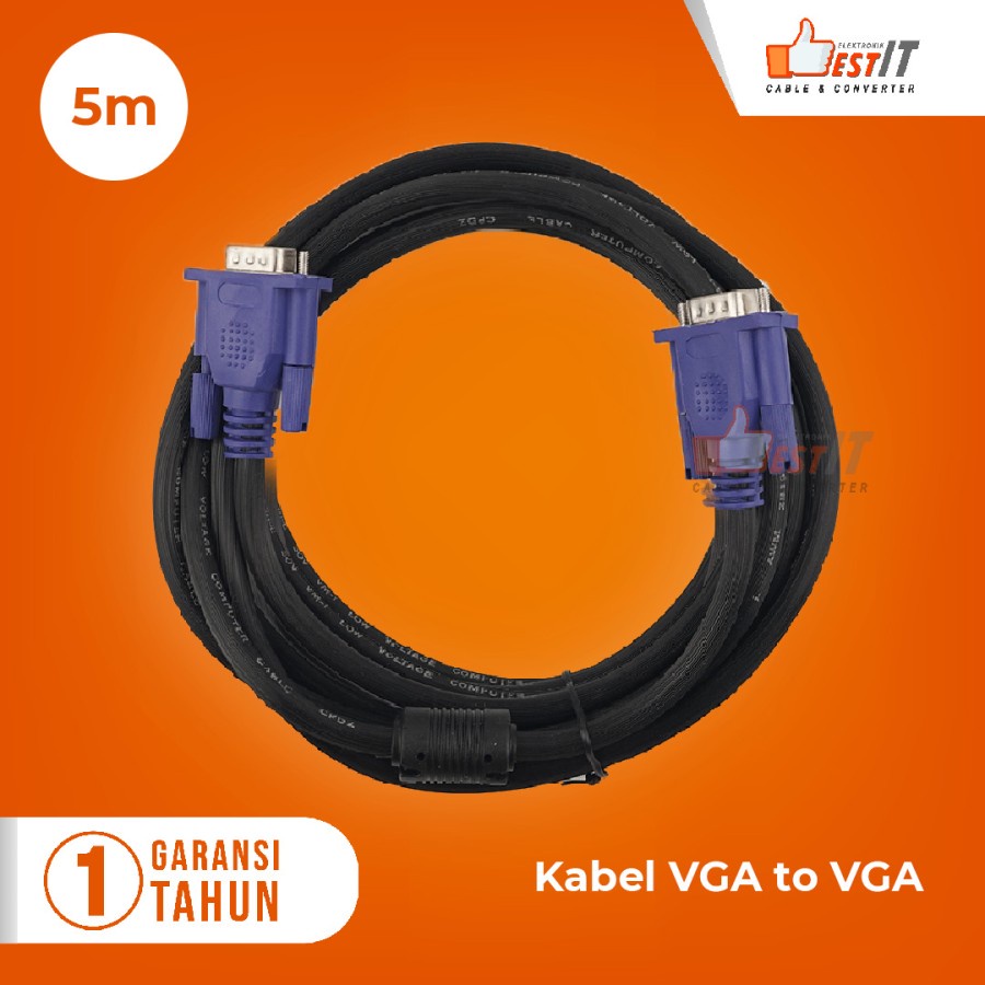 Kabel VGA Male to Male High Quality 5 Meter NYK Original