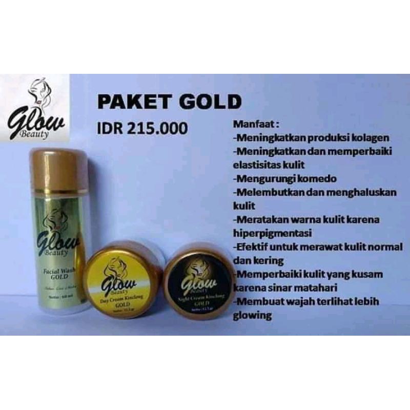 gbee glow beauty paket gold ori