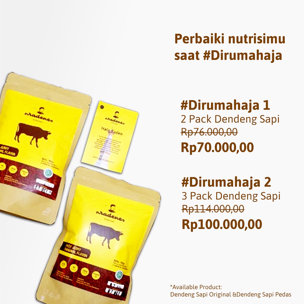

Paket #DirumahAja1 - 2 Pack Dendeng Sapi (100gr/Pack)