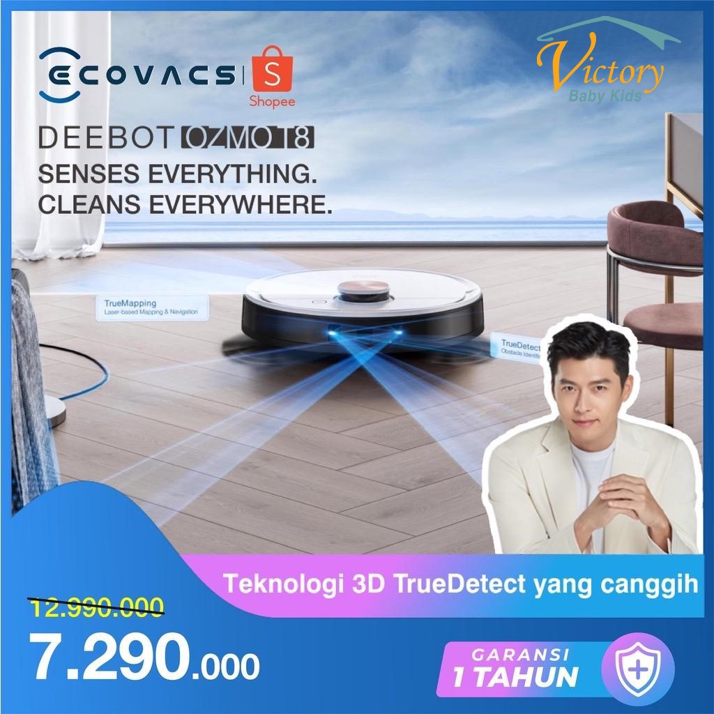 Ecovacs DEEBOT OZMO T8 Robot Vacuum - Penyedot Debu Otomatis