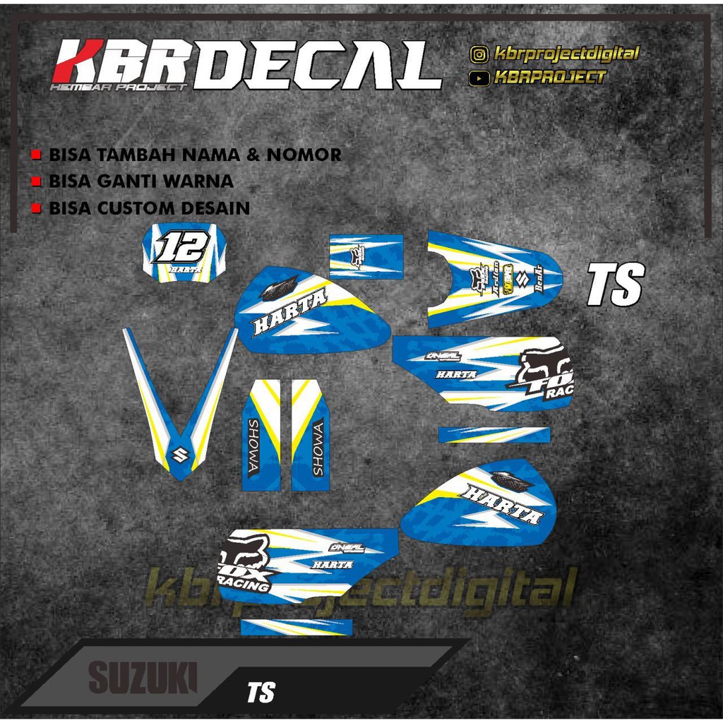 DECAL TS STICKER VARIASI FUL BODY DESAIN LIST MOTOR TS BISA CUSTOM BEBAS