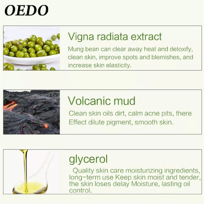 OEDO HOT FACE CLEANSING MUG BEAN MUD PEELING ACNE BLACKHEAD TREATMENT REMOVER CONTRACTIVE PORE WHITE-40ml