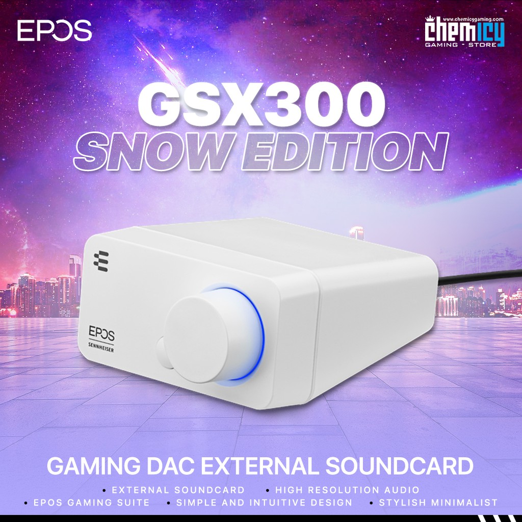 EPOS I Sennheiser GSX 300 Snow Edition Gaming DAC External Sound Card