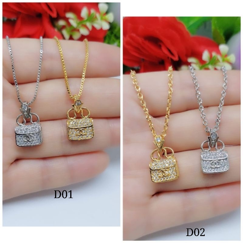 Set kalung+liontin kotak xuping permata lapis emas 19k H001.C001