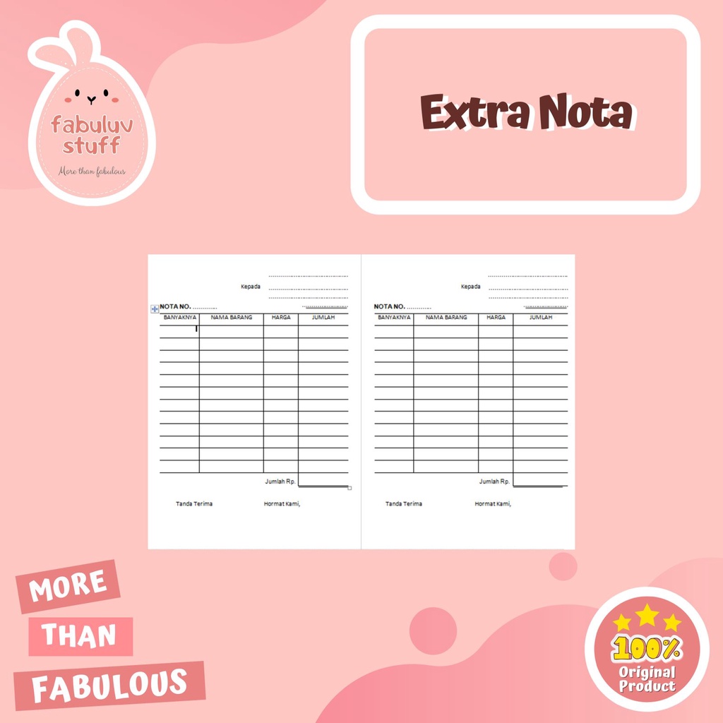 

EXSTRAS ~ TAMBAHAN NOTA PEMBELIAN DENGAN STAMPEL