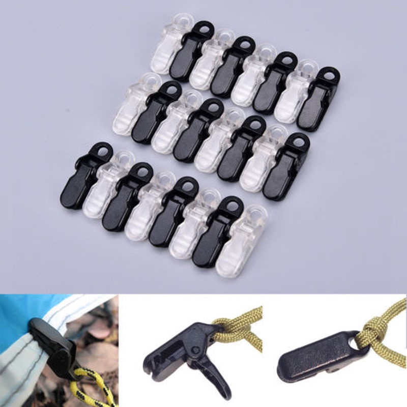 12pcs Klip Buaya Bahan Plastik Adjustable Untuk Tenda Camping / Hiking