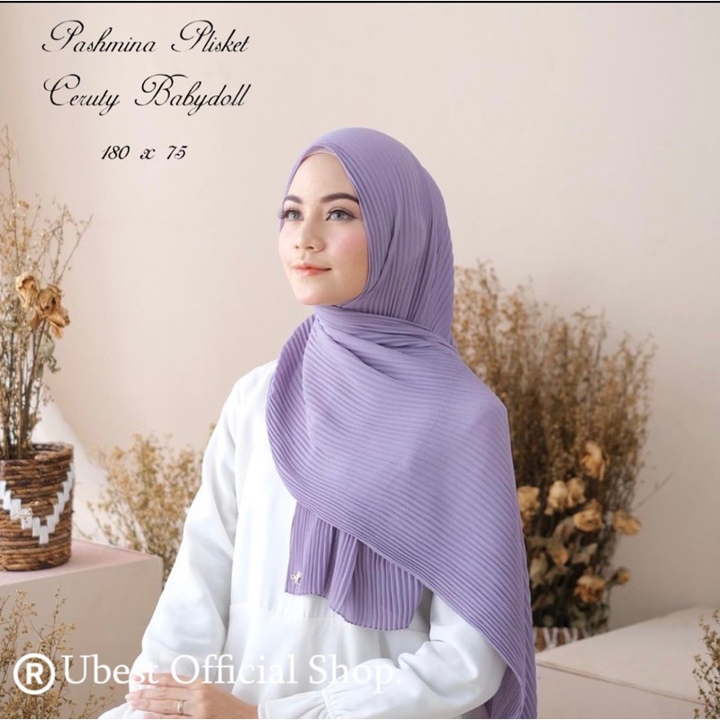 Pashmina Plisket Ceruty Babydoll / Pashmina Plated / Pashmina Plisket Sahwl / Pashmina Ceruty murah