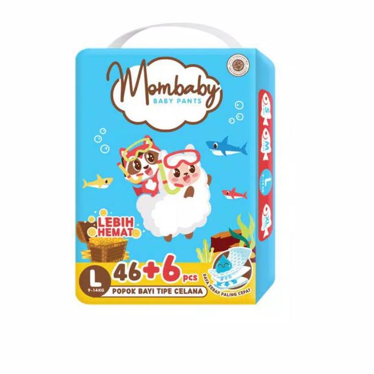 Terbaru.. Pampers MomBaby Big Murah Meriah Isi Banyak All size S58+6,M54+6,L46+6,XL40+6