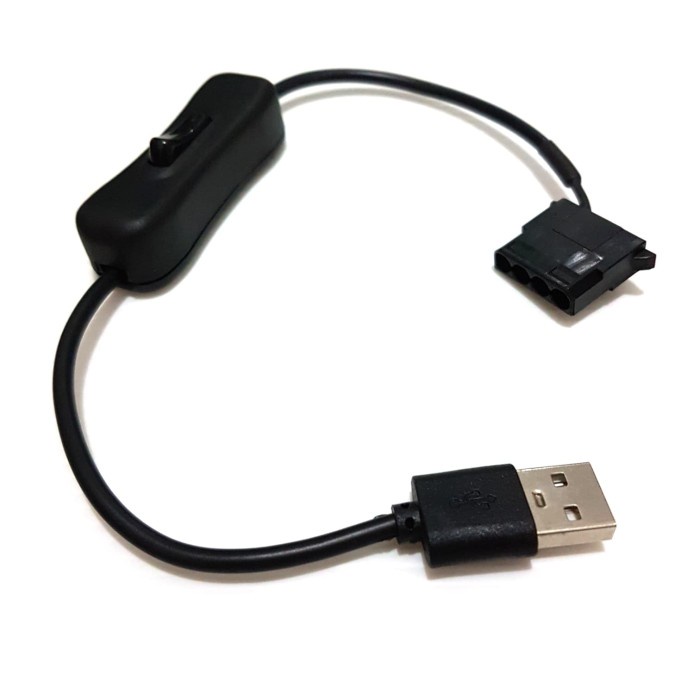 USB Male to Molex Male Cable Kabel 30cm dengan saklar switch fan