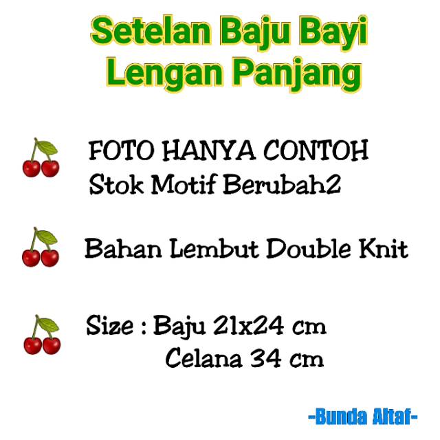 Set Baju Bayi Newborn Lengan Panjang