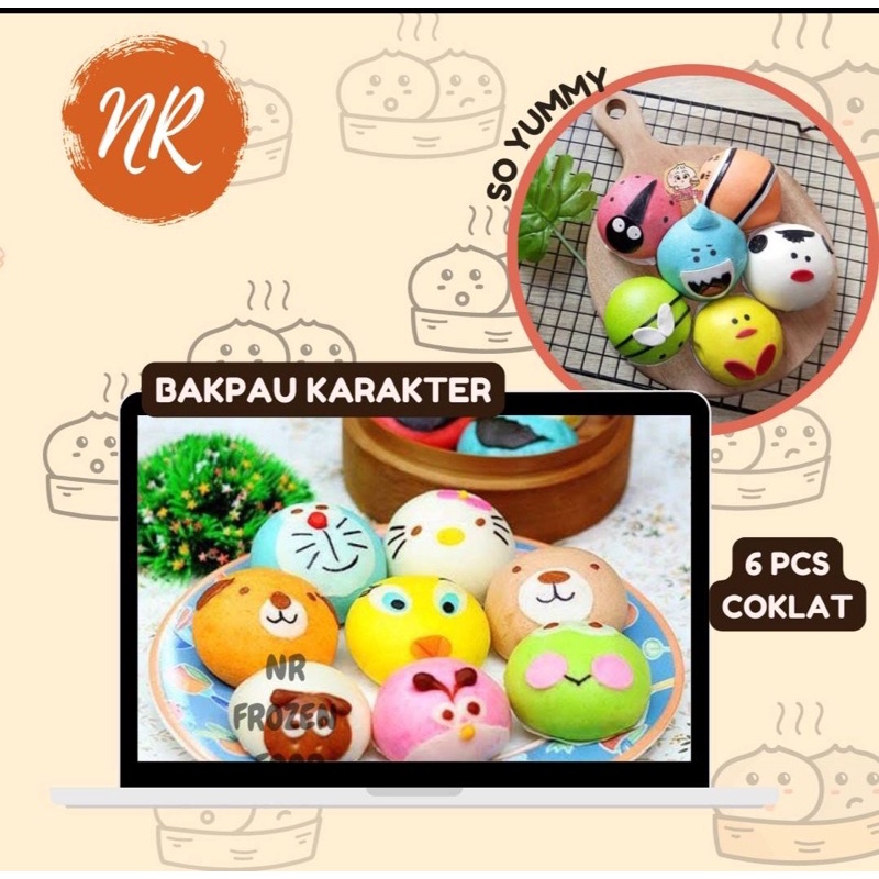 

BAPAO KARAKTER FROZEN / PAO KARAKTER LUCU / ISIAN COKLAT / ISI 6 PC