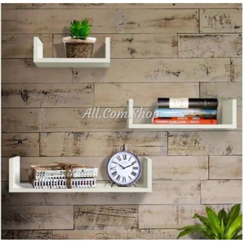 Jual Rak Buku Dinding Sett Hiasan Rak Pot Bunga Buku Hambalan Floating Shelf Dinding