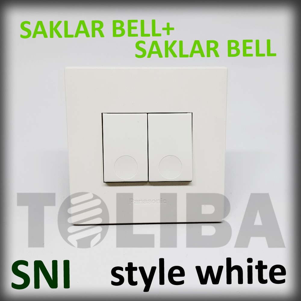 saklar bell / tombol knop 2 bel push button push on minimalis style white inbow ib panasonic sni