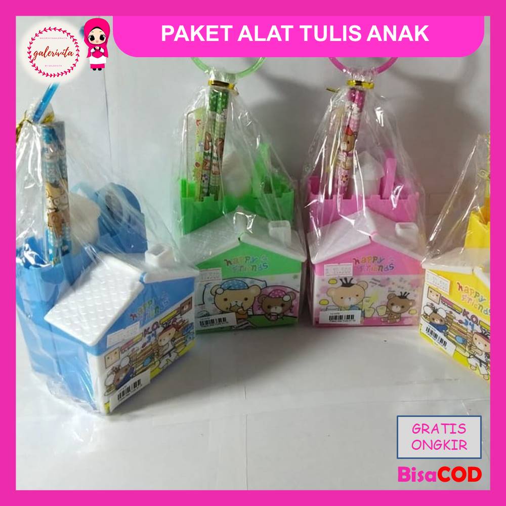 

Paket Alat Tulis Anak / ATK Anak Karakter / Tempat Pensil Bentuk Rumah