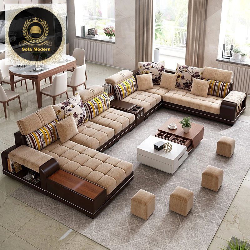 Sofa Tamu Sofa Minimalis Modern Leter U Kursi Tamu Minimalis Kualitas Premium Warna Coklat Modern Su