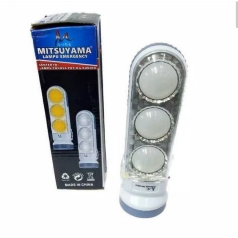 Lampu emergency plus senter  Mitsuyama MS6033 lampu darurat terang guys