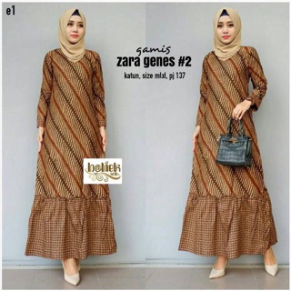  GAMIS  ZARA  GENES  2 GAMIS  BATIK  SYARI MODERN Seragaman 