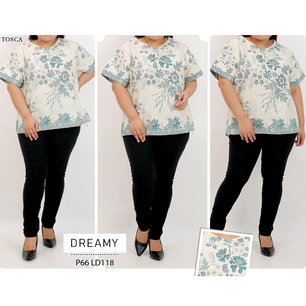 DREAMY - Atasan Batik Blouse Batik Modern Wanita Cheongsam JUMBO XXL