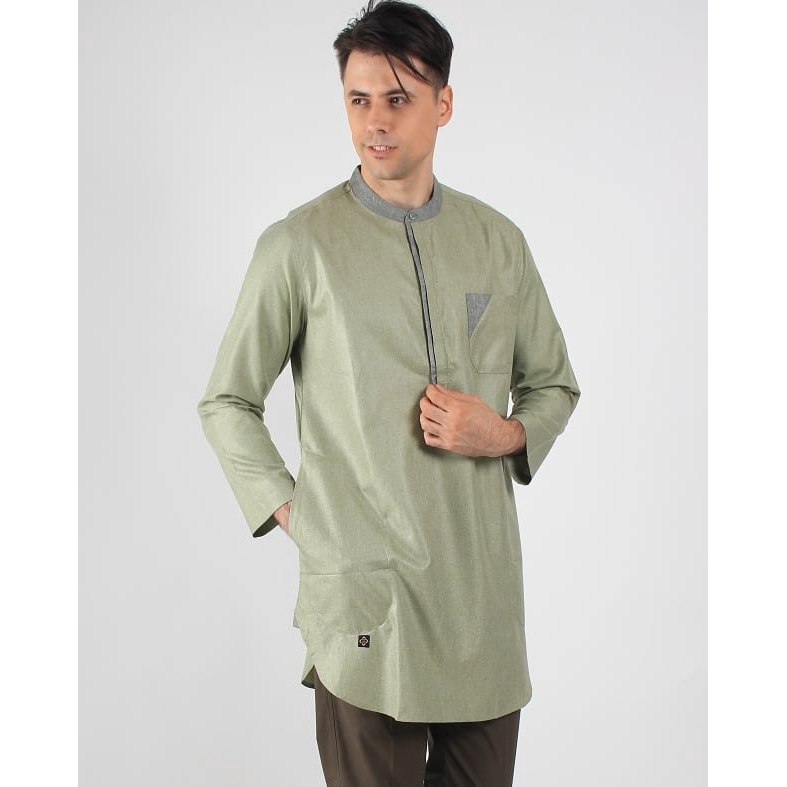 BAJU KOKO - Kurta Mezzanine Lengan Panjang GREEN