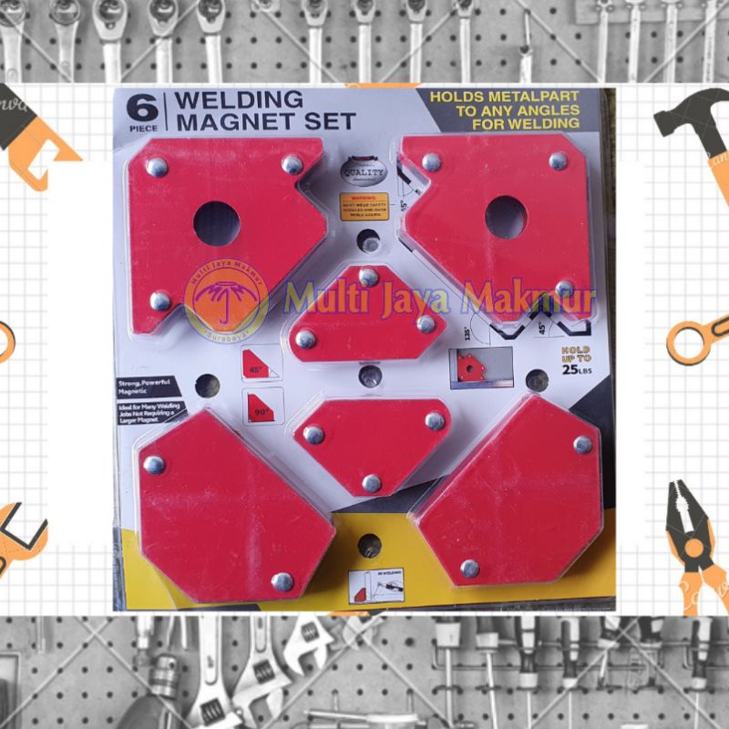 isi 6pcs siku magnet mini set untuk las / Arrow Magnetic Welding Holder