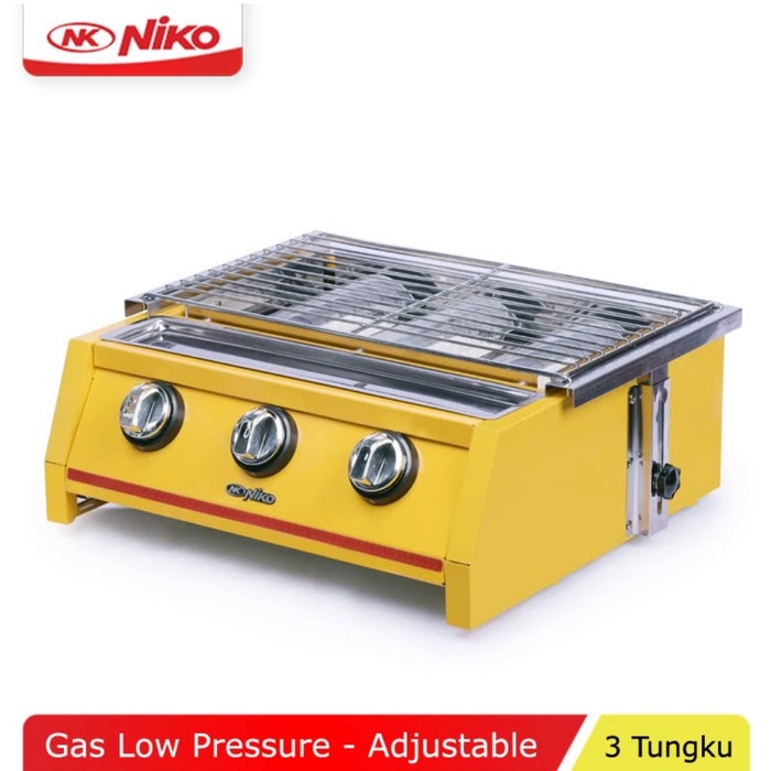 NIKO Kompor Gas Pemanggang Grill BBQ Pemanggang sosis 3 Tungku Garansi