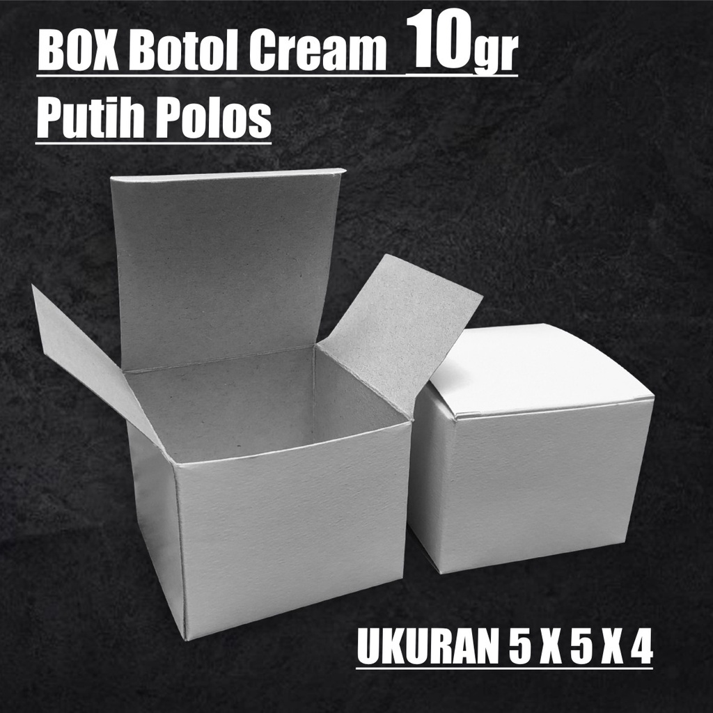 

Box Cream POLOS / Kemasan botol cream / dus kosmetik 10gr / Box 5x5x4 polos
