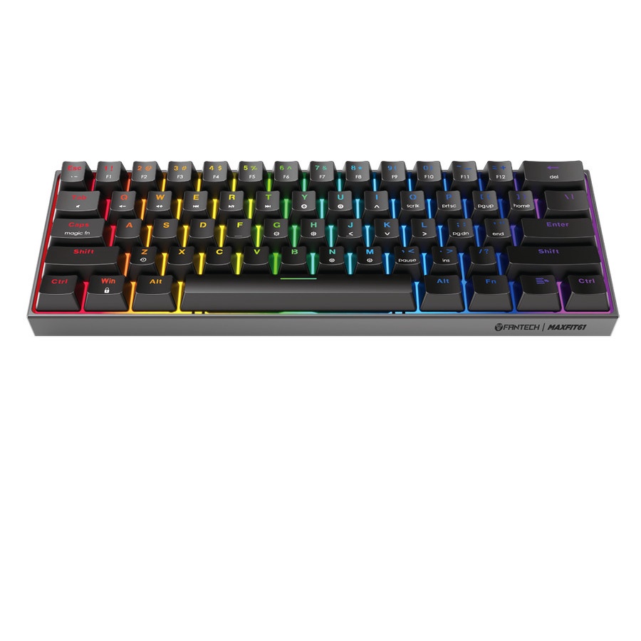 Fantech MAXFIT61  Hostwap Keyboard Gaming Mechanical RGB hitam putih