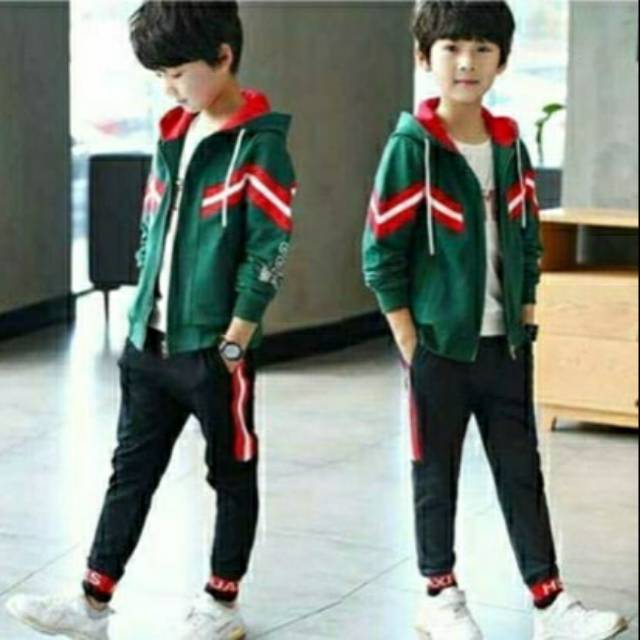 Setelan jaket celana anak sporty import