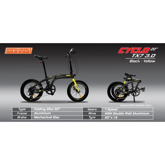 Sepeda Lipat Folding Bike Maximo Piegare Cyclo TX7 3.0