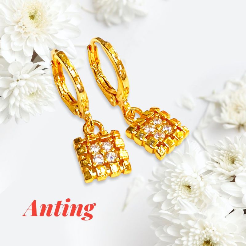 anting permata gantung //anting jurai//anting wanita