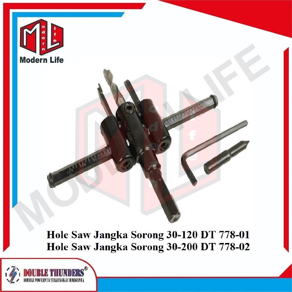 Mata Bor Kayu Jangka Adjustable Circle Hole Saw Cutter 30-120mm/200mm