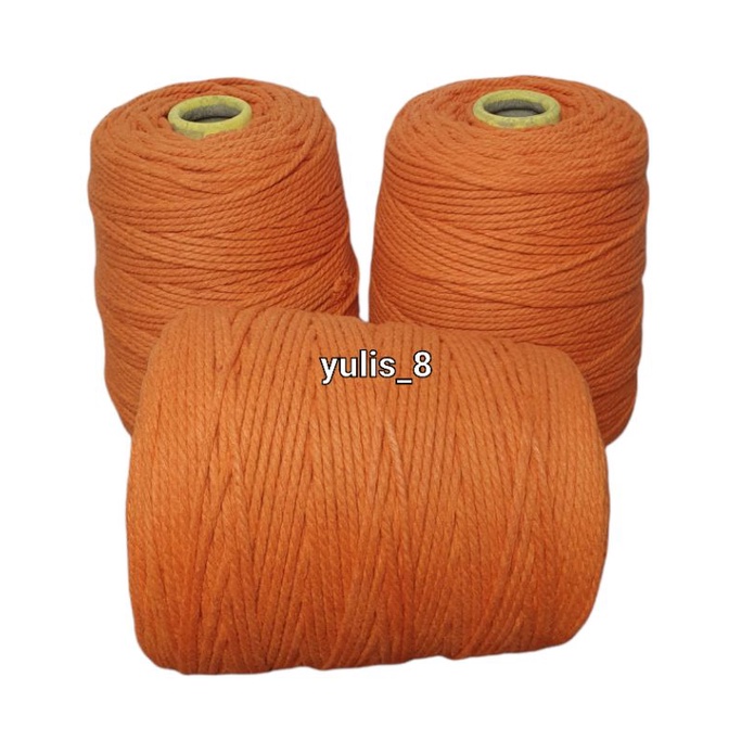 Benang katun premium ORANGE /tali macrame size 4mm