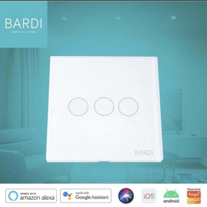 Saklar Bardi Smart Wall Switch 3 Gang Eu Wifi Touch - Saklar Lampu