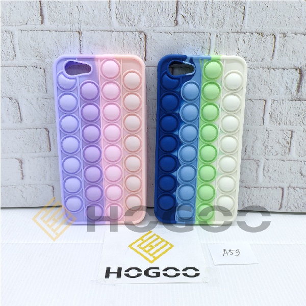 SILICONE CASE POP IT OPPO A59 F1S - CASE PENGHILANG STRESS PUSH IT BUBBLE CASE RAINBOW