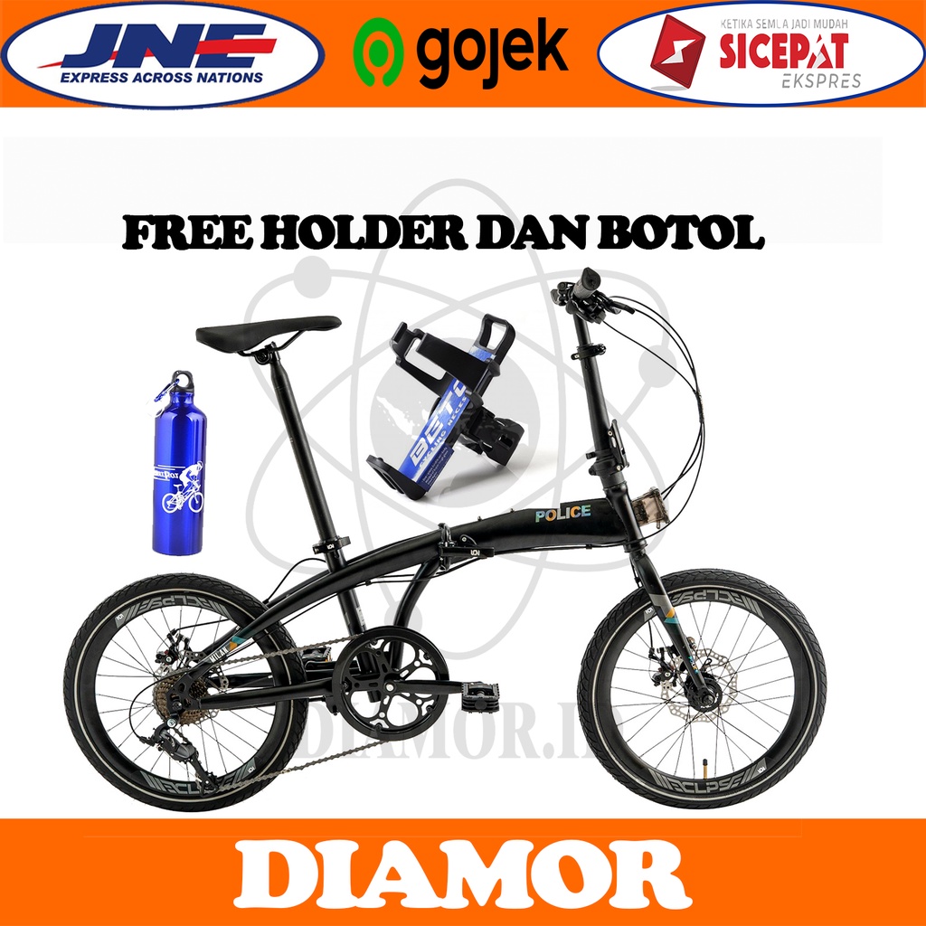 Sepeda Lipat 16 20 inch Element Police Milan 8 Speed