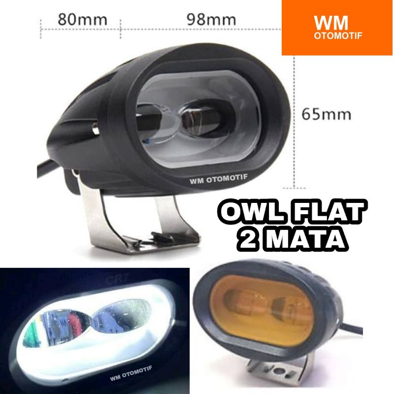 Lampu Tembak Sorot LED OWL FLAT 4D Lens 2 Mata CREE Spotlight Sipit CUTOFF Titik Offroad Motor Mobil Bar Cree Cwl Mini Worklight LightBar