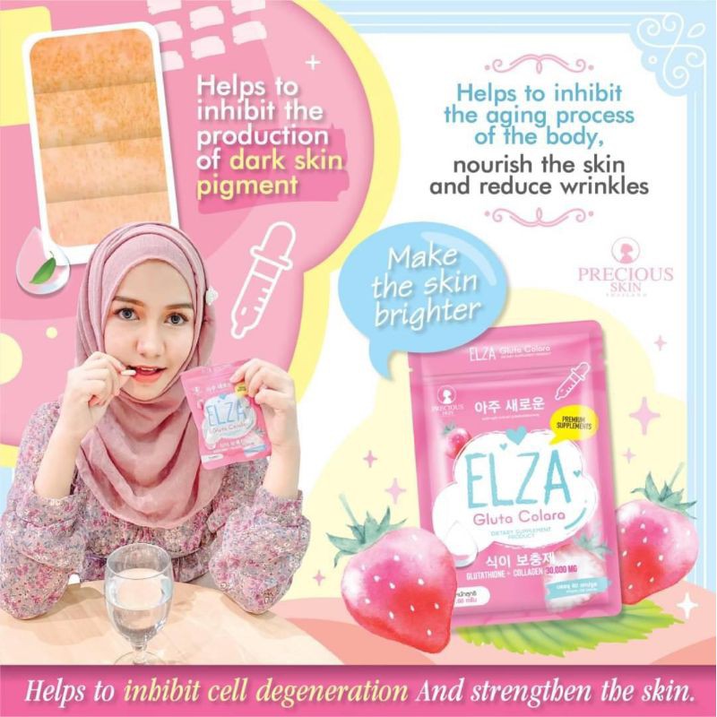 ELZA COLLAGEN GLUTA CORALA ISI 60 CAPSULE DIJAMIN ORIGINAL/SUPLEMEN/COLLAGEN